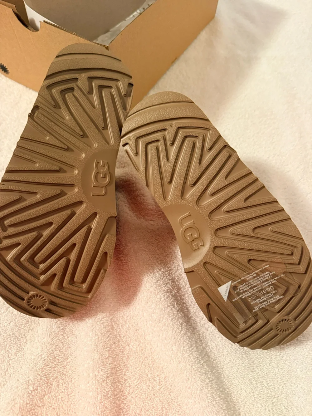 UGG Chestnut Suede Shearling-Lined Slip-On Slippers with decorative Trim